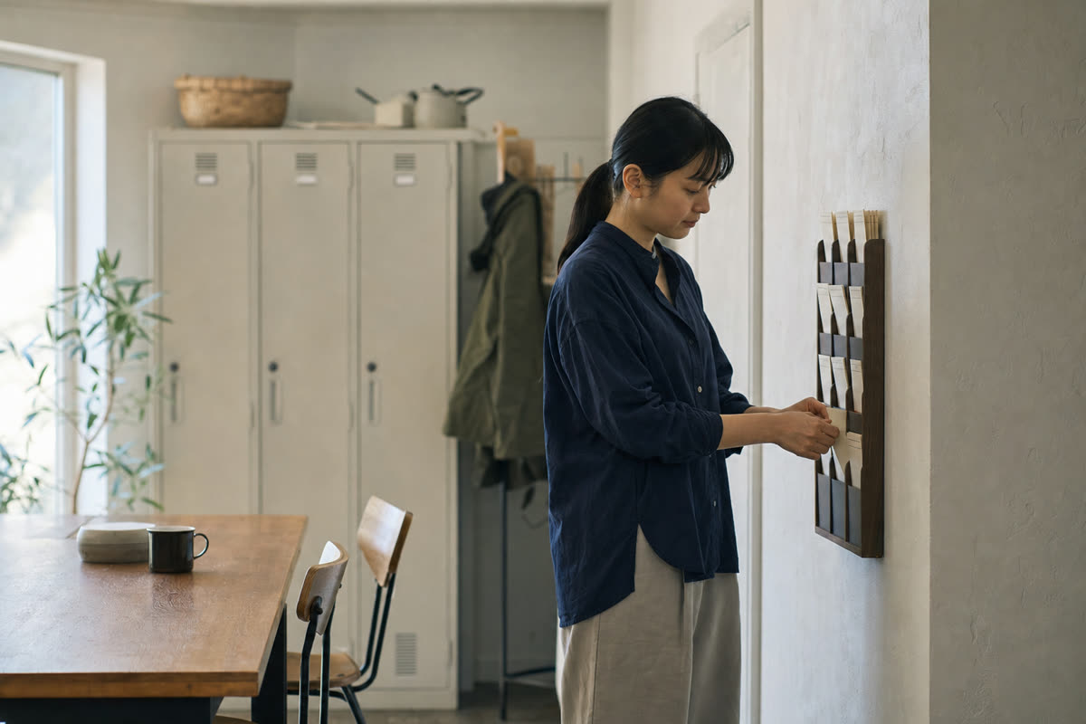 休憩室のタイムカード差し